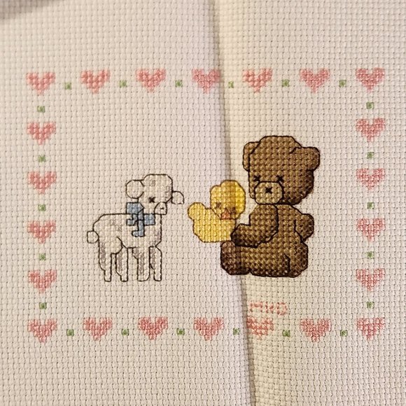 COUNTED CROSS STITCH BEARS, ROCKING HORSE, BABY, LOVE, HEARTS, LAMB, MISTLETOE - Picture 6 of 8